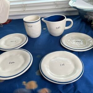 Rae Dunn hostess set artisan series blue line